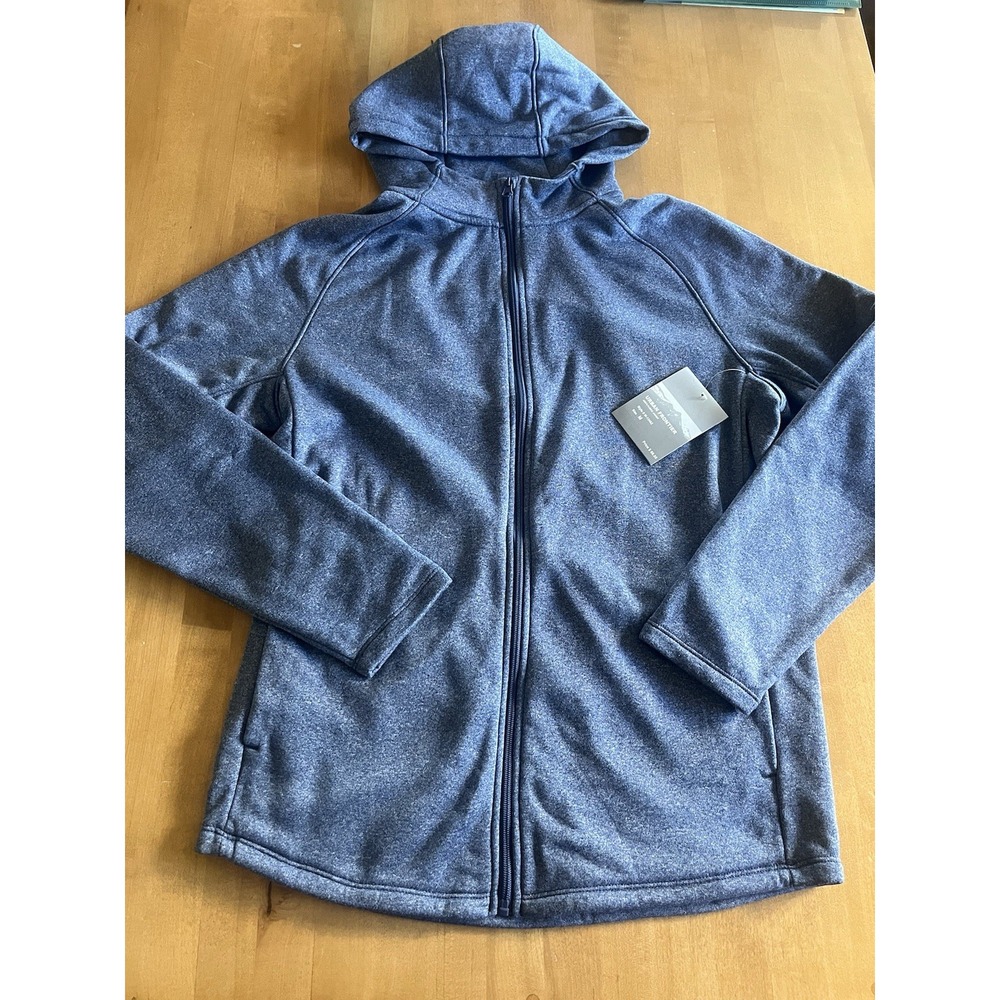 Urban Frontier Men's Fleece Jacket Medium Full Zip Hooded Blue Gray NWT $69